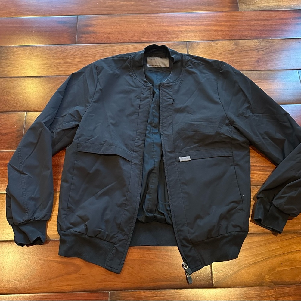 Figs Midnight Black Bomber Jacket